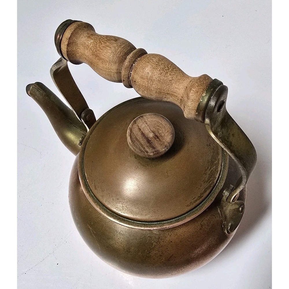 Vintage Tagus Portugal No. R.50 Solid Copper Goose Neck Tea Pot Kettle 32 oz. - Picture 4 of 11